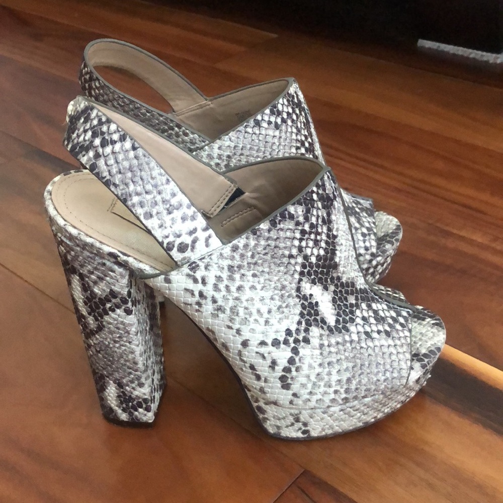 Bcbgmaxazria Python Dune Leather Platform Open To… - image 6